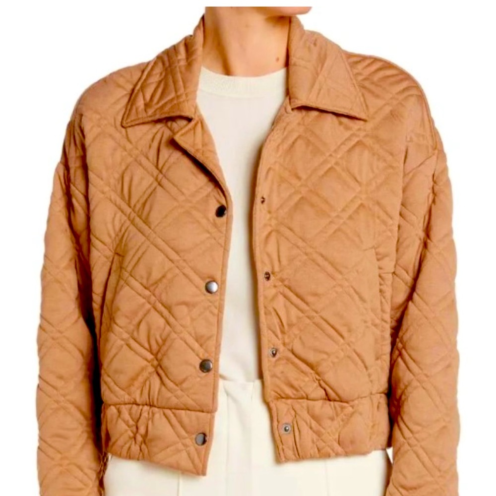 BBDakota by Steve Madden Tan Quilted Bomber Jacket - size M